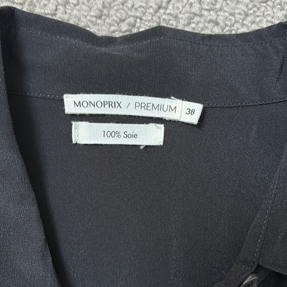 Monoprix black silk shirt - Picture 2 of 5